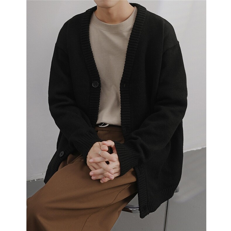 百搭开衫毛衣潮男V领抗起球慵懒风针织衫外套,男装针织衫/毛衣,星座410-6（原星座1304-1）