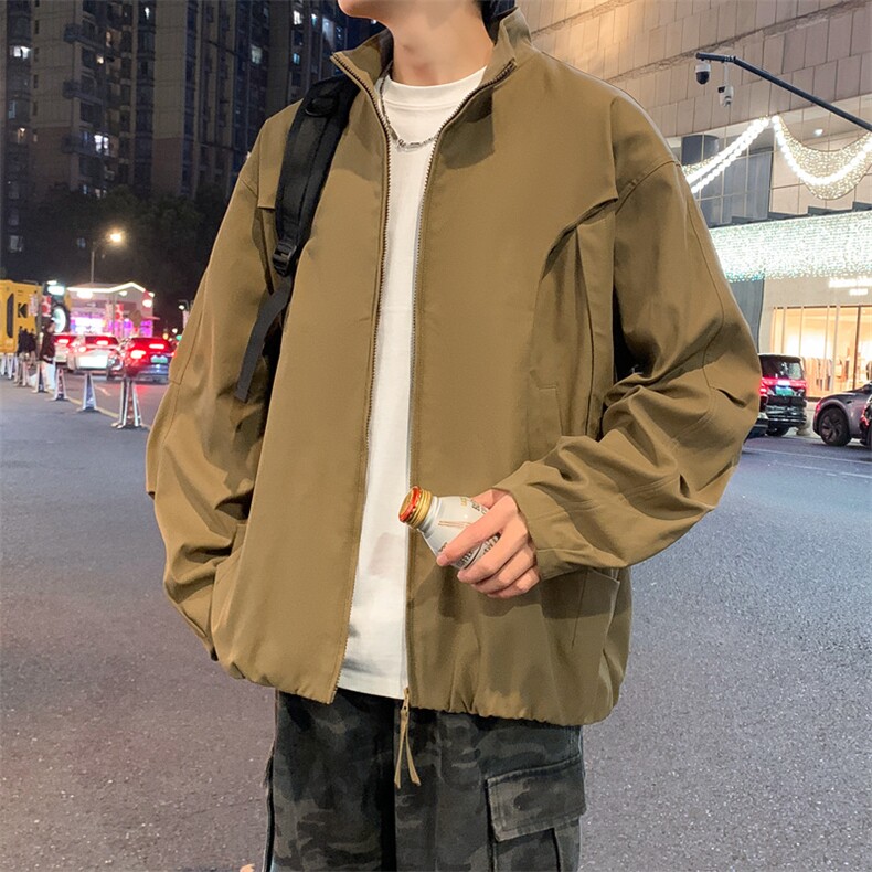现货美式蝙蝠袖立领夹克外套男2026新款短款外套JK02636-P75,男装夹克,星座308B-2