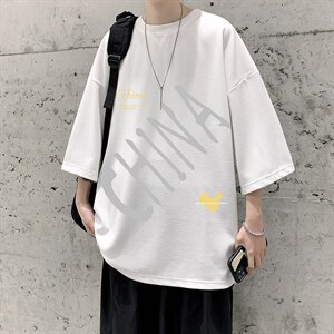 Q11208-P30 春夏季七分袖t恤男大码五分袖男短袖中袖   大皂风图片