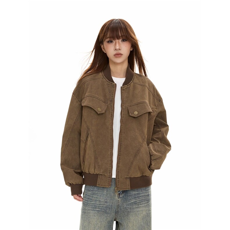 美式复古美拉德工装外套男女街头休闲cleanfit短款夹克做旧上衣潮，男装夹克，星座1210-1