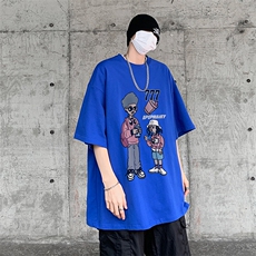 B239-1096-P25美式卡通人物印花夏季嘻哈重磅落肩袖短袖T恤，男装T恤，星座514-2(原B239)