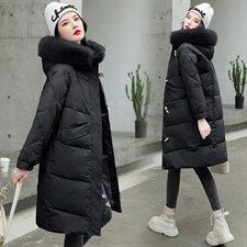 2021年冬季新款宽松休闲大口袋羽绒棉棉衣冬季配仿真毛，女装棉衣/棉服，依万里