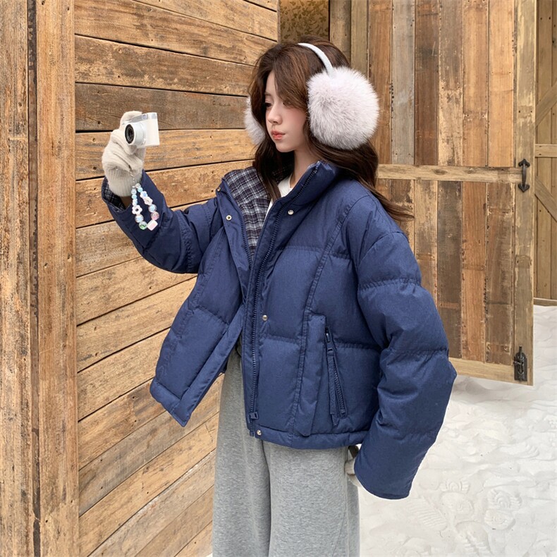 【已出货】韩版宽松撞色短款鹅绒羽绒服2529-P290-K410,女装羽绒服,2C127
