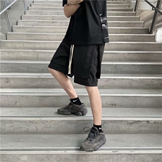 新款潮牌拼接假两件五分裤男宽松高街运动短裤夏季中裤DK663-P25，男装牛仔裤，星座1008-1