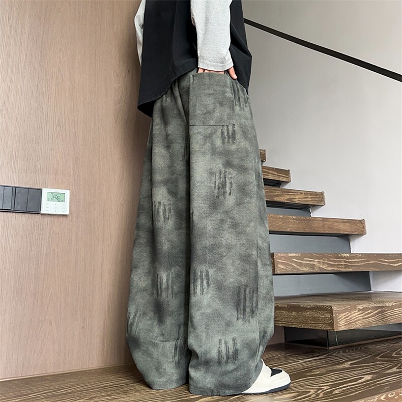 K25105特批25控49秋季新款潮牌扎染休闲裤男慵懒美式直筒裤男裤子,男装休闲裤,电商D229A
