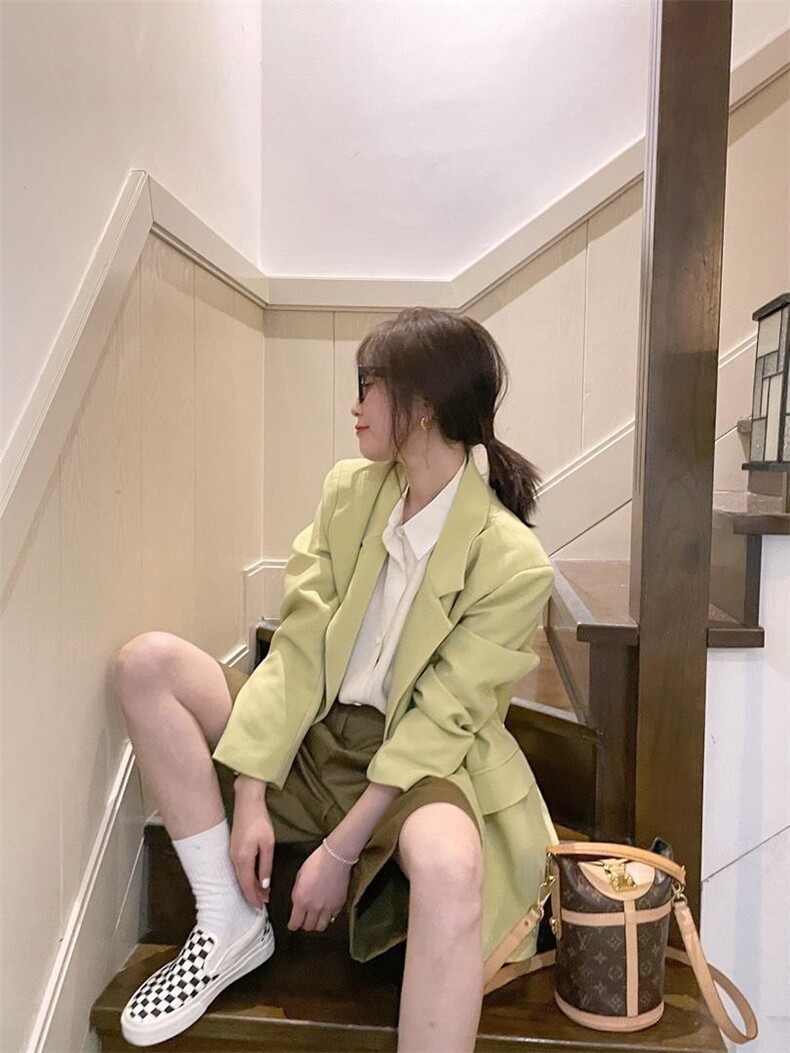 现货春款定制颜色经典双排扣西装，女装西装，单井 Single Well