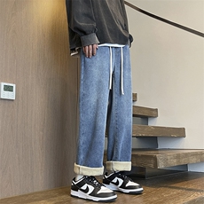 加绒加厚牛仔裤宽松直筒休闲裤KN12JRP50，男装牛仔裤，电商D325