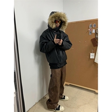 网图有货复古百搭保暖可脱卸毛领皮棉衣夹克外套男A145-P115，男装夹克，星座1505