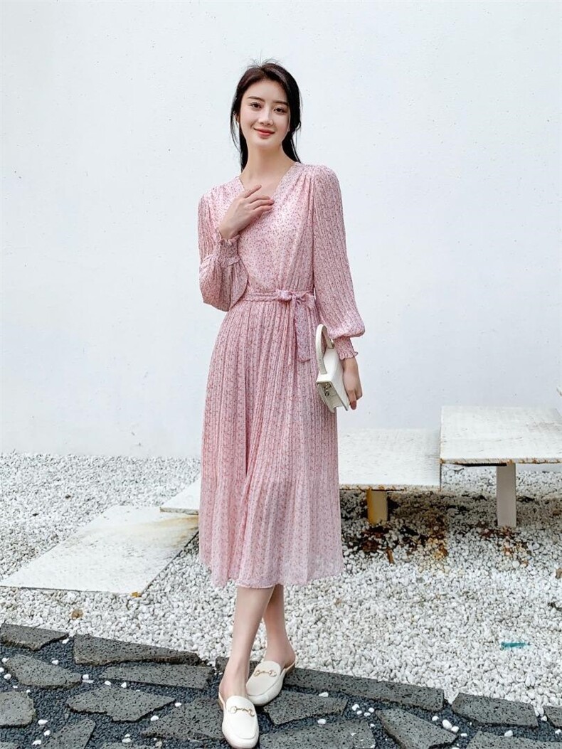 【现货】夏季碎花雪纺连衣裙，女装连衣裙，蕾曼拉