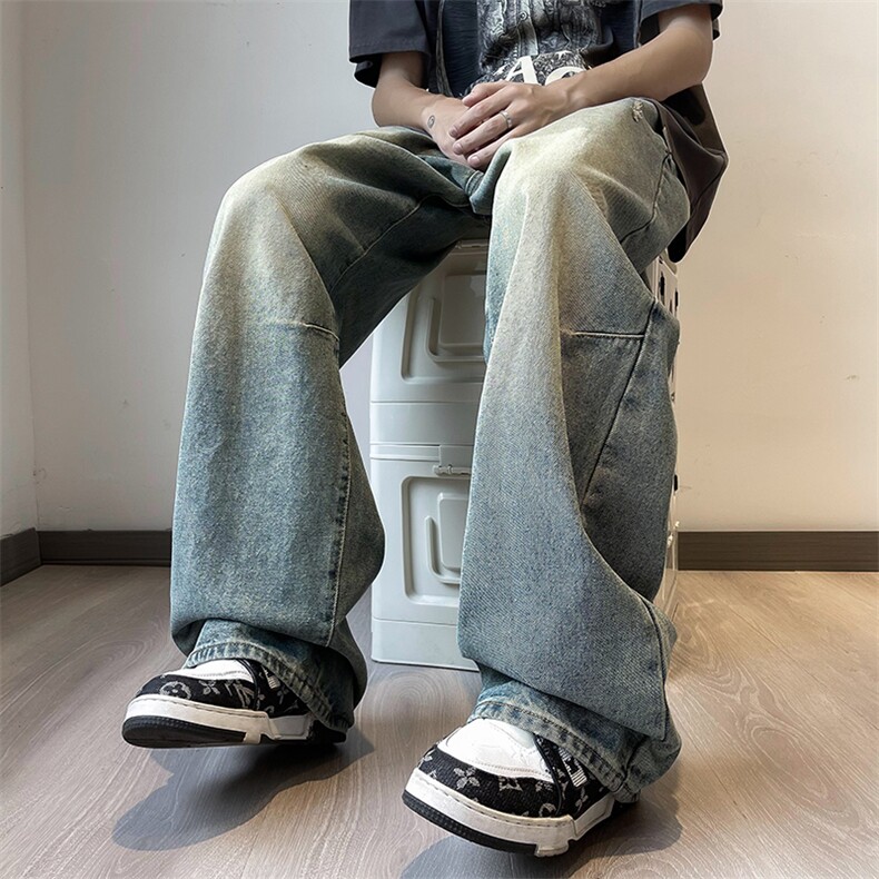 新款港风美式高街vibe潮牌直筒休闲牛仔裤男长裤N01210-P43,男装牛仔裤,星座308B-1