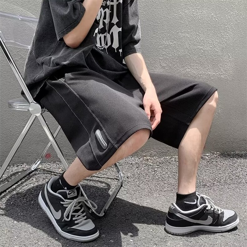 春秋潮流直筒潮宽松型工装裤五分裤新款休闲裤男纯色K3478-P33图片