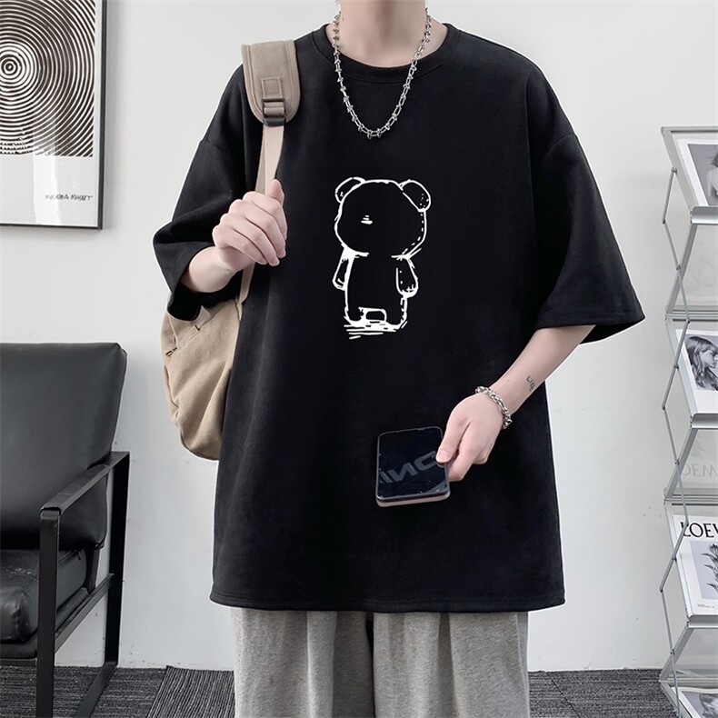麂皮绒短袖t恤男大码半袖男大皂风JD82339-P25,男装T恤,电商A040