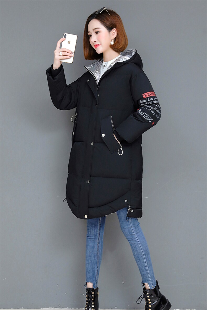 棉衣/棉服拉链2020年冬季长袖中长款时尚常规保暖舒适,女装棉衣/棉服,独衣靓