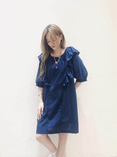 后背系带木耳花边裙，其它，雪莉雷拉