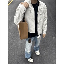 26春装高品质老钱风立领夹克外套男女美式潮牌拉链工装风宽松上衣，男装夹克，电商A486