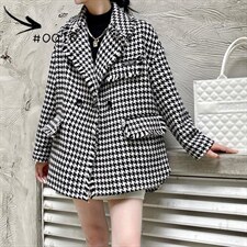 冬季新款洋气不挑人好搭配千鸟格外套，其它，QIANCHEN 谦晨
