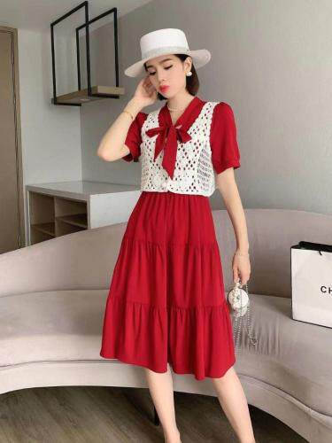 夏季新款，真两件连衣裙，现货，女装连衣裙，依柏璐