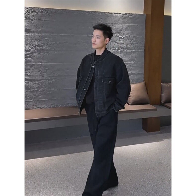 为网图慎用!爆品同款同品质重工老钱风痞帅牛仔夹克外套特138,男装工装外套,电商A366