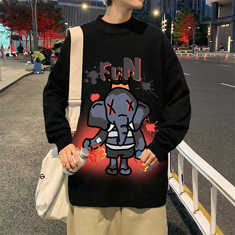 M18221-P45加绒款-P65半高领毛衣男士大码针织衫男毛线衣男,男装针织衫/毛衣,电商A040