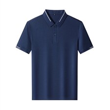 2023夏季冰丝薄款短袖t恤男中年商务翻领休闲POLO衫时尚百搭男装，男装T恤，电商B212（原钱塘6029）
