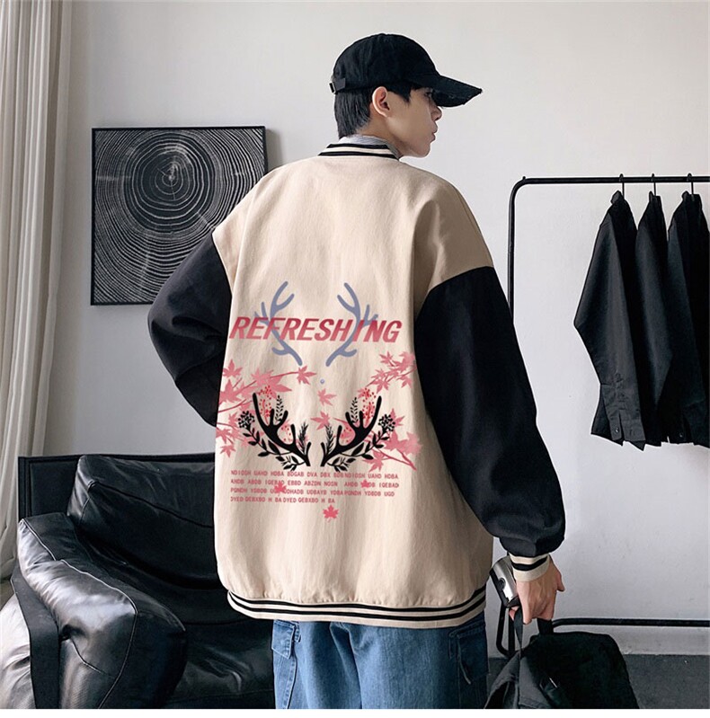 电商DSA028-JKC21P37 P50 新款印花棒球服外套港风休闲夹克图片