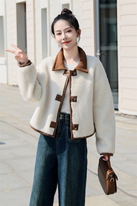 双面可穿麂皮绒上衣女秋季2024新款小个子冬季加绒加厚仿羊羔毛外套图片
