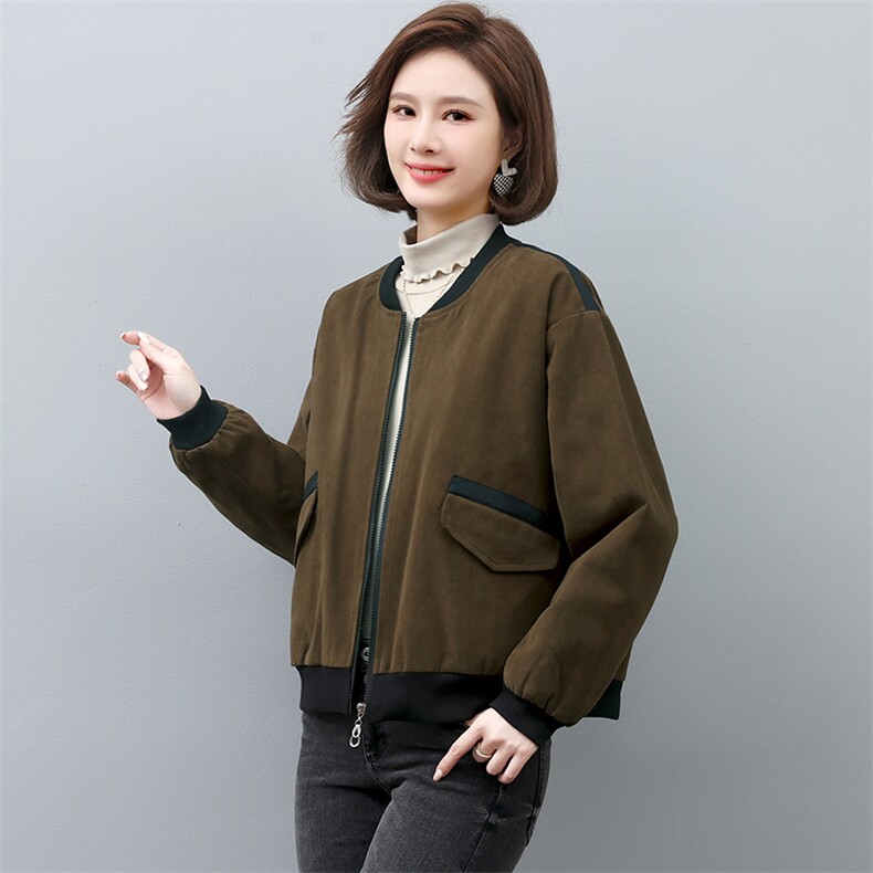 夹棉短外套女2022新款冬季加厚棒球服秋冬款妈妈夹克服,女装棉衣/棉服,忆绮罗