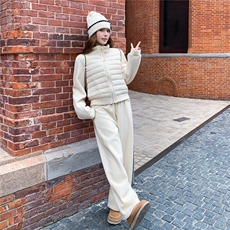 冬季新品现货时尚针织拼接90羽绒服两件套2C300-2569-P285-K429，女装套装/套裙，2C300