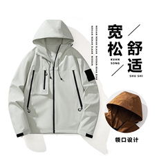 情侣户外防水夹克男机能风工装袋外套冲锋衣J91-P45小牛津，男装夹克，星座1403A