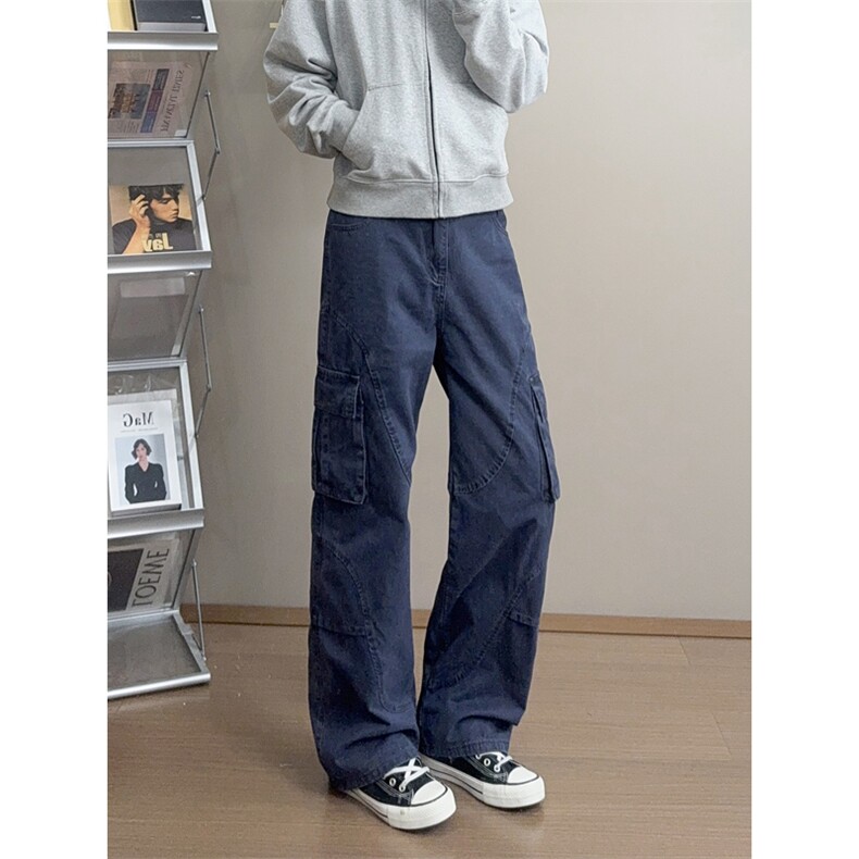 B221美式ins暗黑高品质多口袋休闲工装裤子LK24371-P70控98，男装休闲裤，电商B221