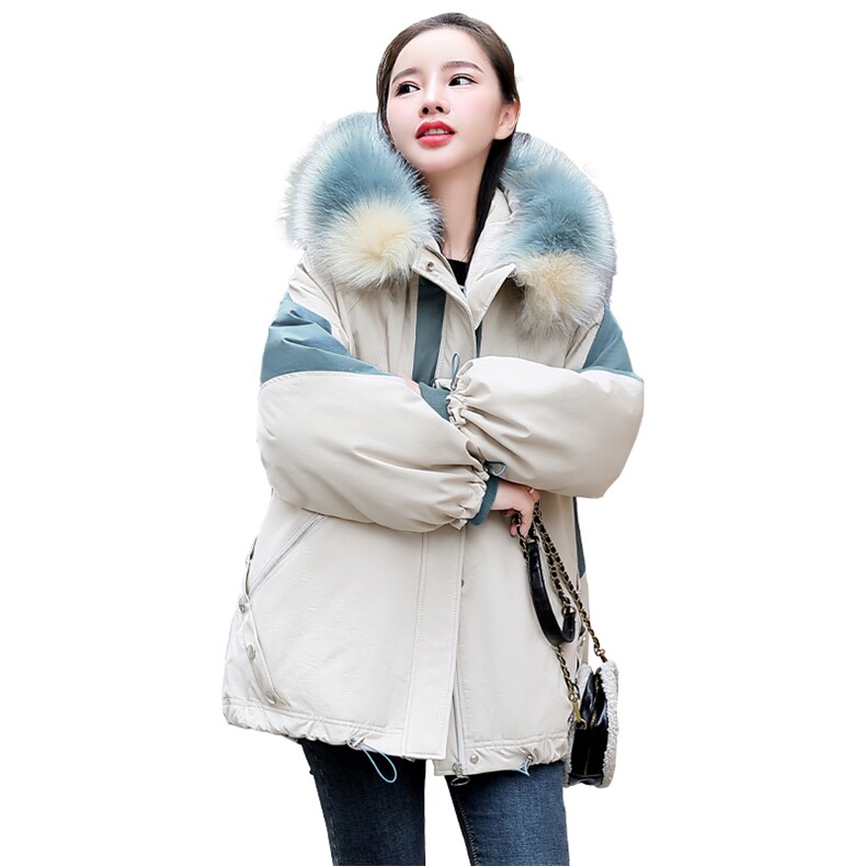 羽绒棉派克服2022年冬季时尚休闲新款女装小个子气质大毛领棉衣,女装棉衣/棉服,关键词