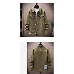 1506A/GY80640/P44印花工装牛仔外套男士翻领图片