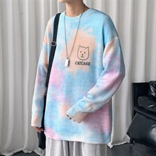 2023秋冬新款男士轧染圆领卫衣潮牌百搭潮流针织衫M316P65控78，男装针织衫/毛衣，电商B220