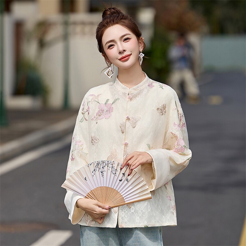 新中式国风刺绣外套女春秋轻奢高级感小个子减龄小香风防晒衣上衣,女装短外套,依如秀(原杭风阁)