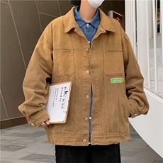 做旧牛仔外套美式复古vibe工装夹克潮牌痞帅宽松上衣AAM8884P53，男装工装外套，星座1013-5
