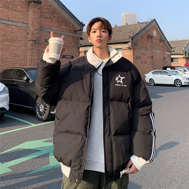 EQ350潮牌织带棉服外套男冬季加厚拼接撞色棉衣2024新款棉袄,男装棉衣,电商C306-1