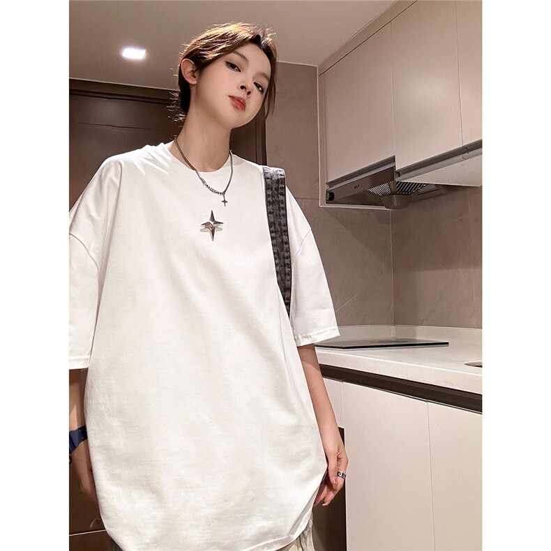 中性风可拆卸四芒星装饰多色大码潮流短袖T恤男DT77783P16块特价，男装T恤，星座226-2