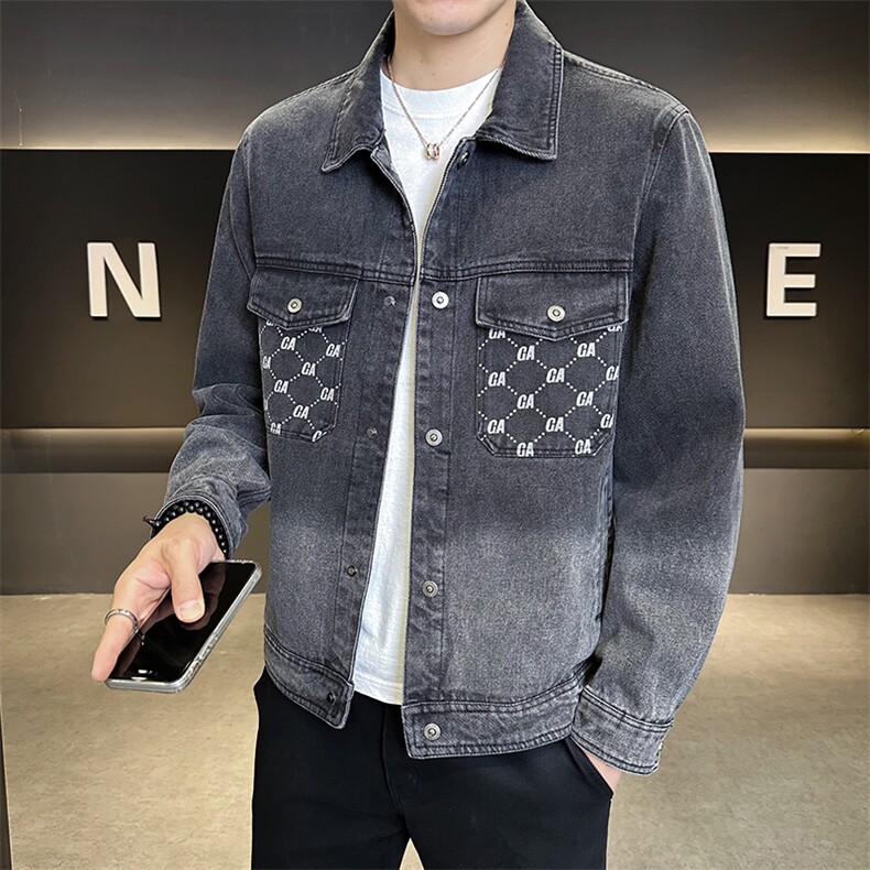 牛仔外套男水洗高级感衣服秋季修身牛仔夹克C317-J6510-P125,男装夹克,电商C317