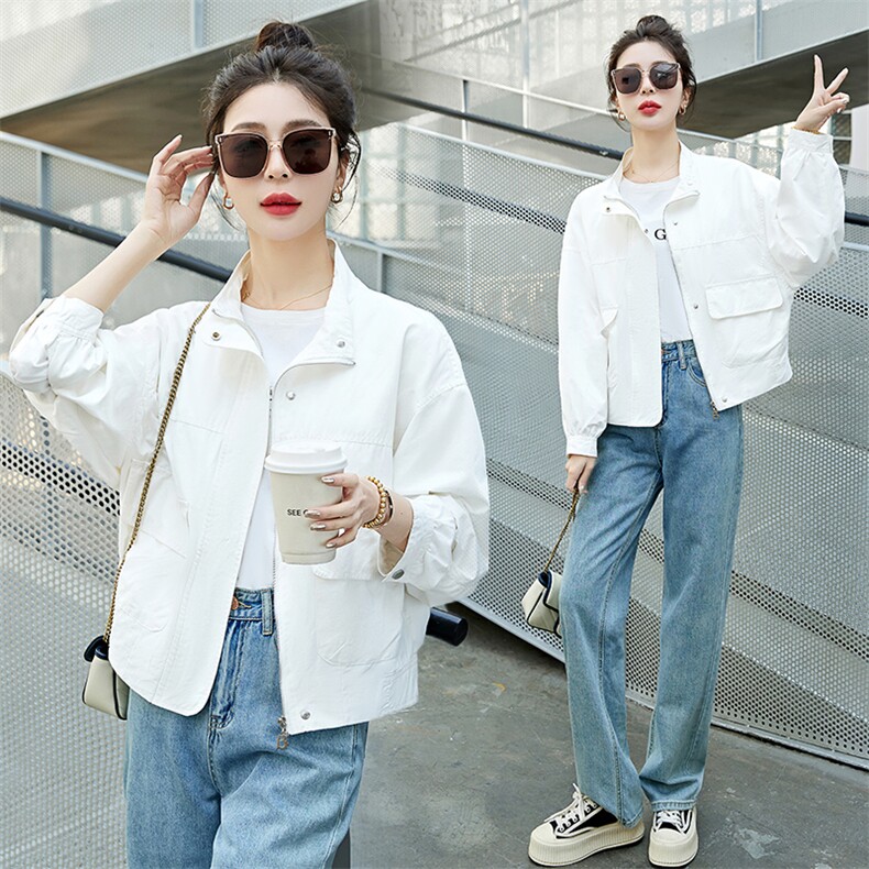 奶fufu粉色短外套女2023春季新款韩版宽松百搭小个子减龄夹克上衣,女装短外套,拾衣