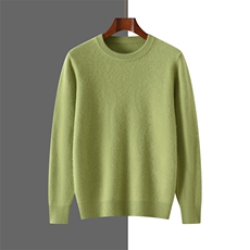 圆领长袖毛衣男式秋冬新款保暖休闲针织衫宽松，男装羊绒套衫，隆格羊绒
