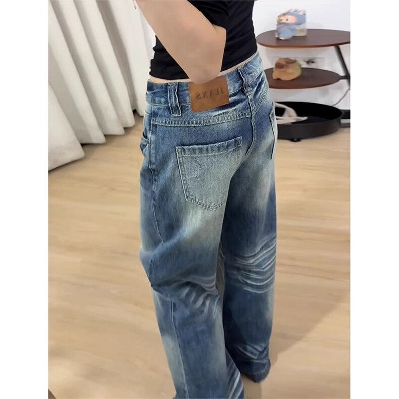 1506A/GA91300/P53女春秋季新款宽松时尚直筒牛仔裤潮,男装牛仔裤,星座1506A