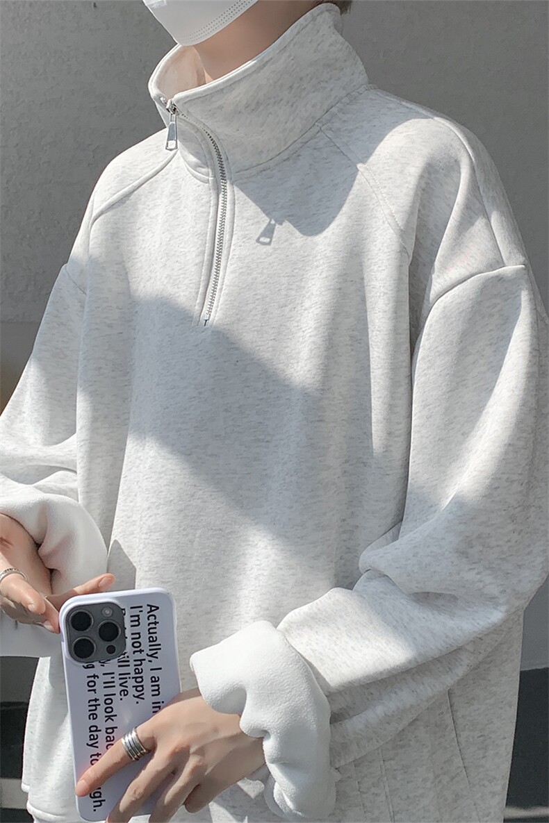 现货DSA059-WY10171-特p46控78立领半拉链大码百搭卫衣,男装卫衣,电商A059