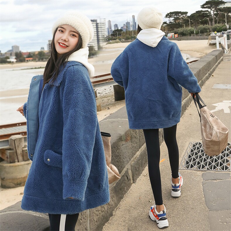 大货8511B-98832020冬季短款羊羔毛鹿皮绒一体棉衣,女装棉衣/棉服,惟卡贝娜