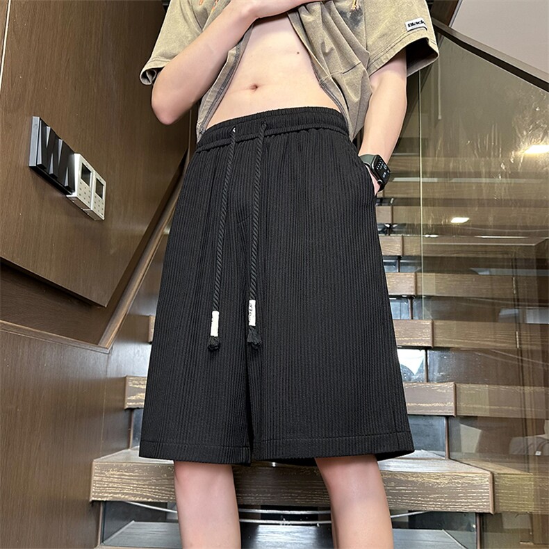 2024夏季新款内景大码港风垂感条纹短裤M-5XHK24257-特P25,男装牛仔裤,电商A022
