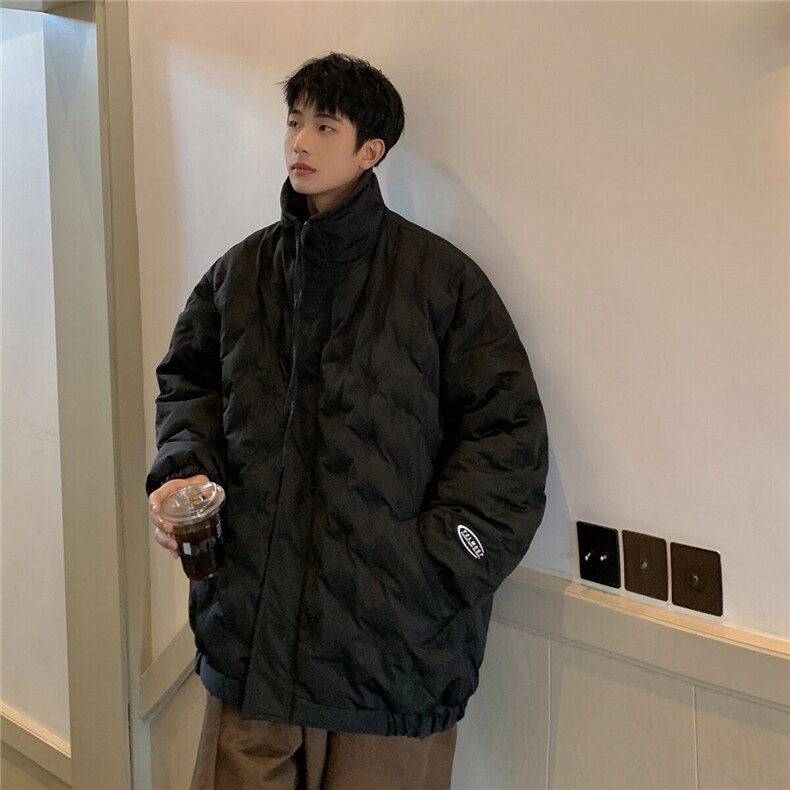 1定制面料棉衣男港风半高领棉服男外套男8707P125控168图片