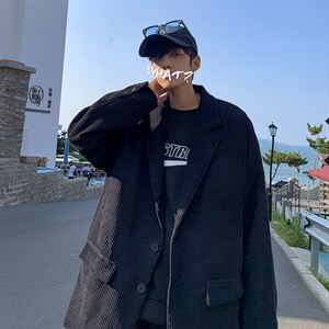 灯芯绒西服外套男韩版潮流痞帅dk西装春季X2115P58图片