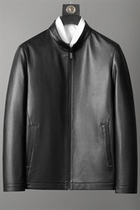 ZC2603秋冬新款皮衣男士牛皮夹克机车外套P390图片