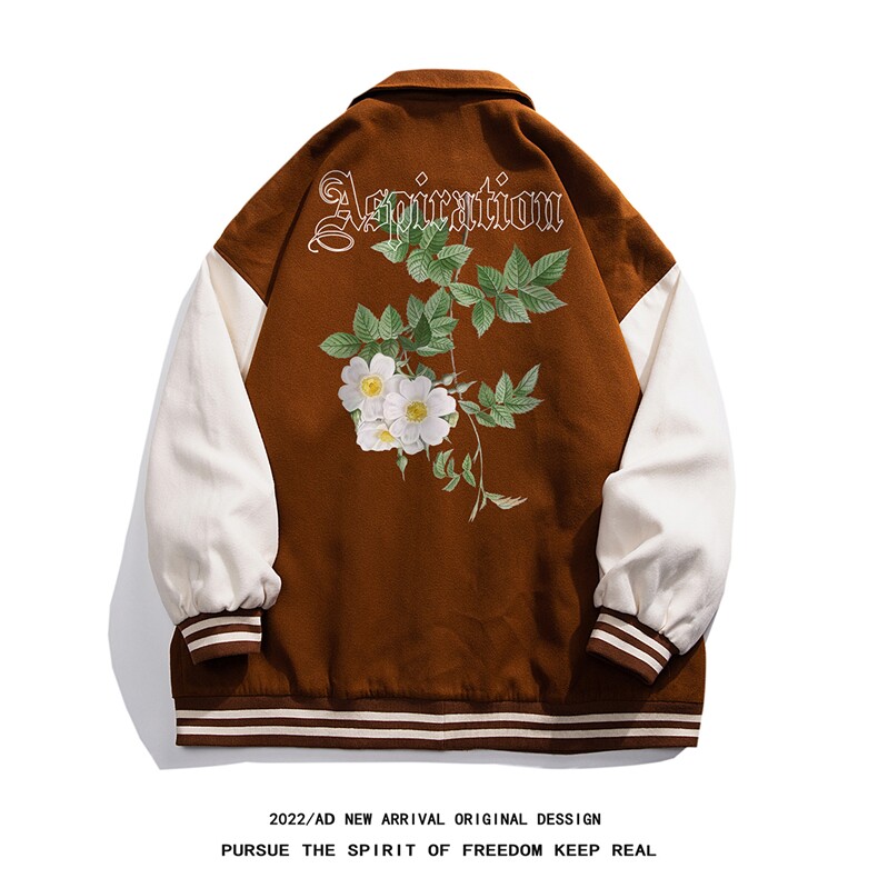 白底22秋季美式西海岸潮流翻领棒球服夹克外套G605P85控108,男装夹克,电商A247-1