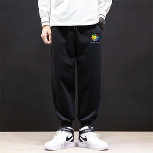 K12101-P40 加绒P50 束脚纯棉运动裤男士休闲裤大码宽松卫裤男图片