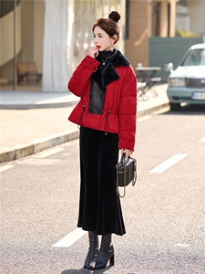 大货已出，2025新款冬装短款加厚羽绒服90%白鸭绒拼接皮毛一体图片